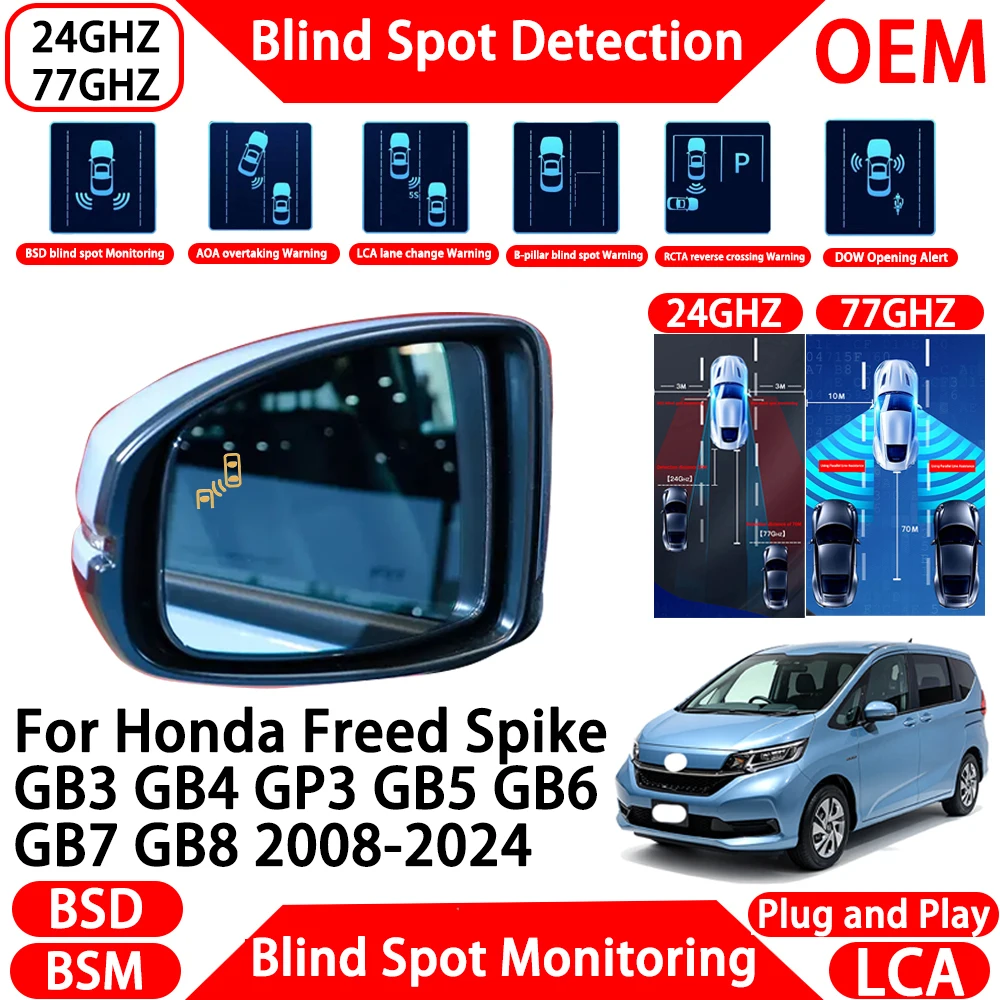 for Honda Freed Spike GB3 GB4 GP3 GB5 GB6 GB7 GB8 2008-2024 Blind Spot Assist Monitoring Detection System Millimeter Wave Radar