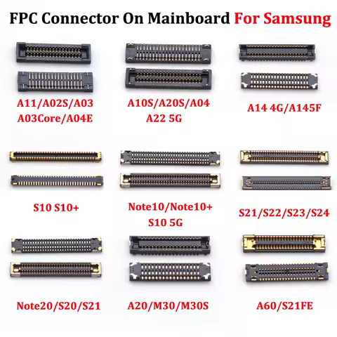 5pcs For Samsung A30S A40 A12 A50 A60 A02S A10S A14 S10 NOTE10 20 S21 S22 S23 LCD Display Screen Charging FPC Connector