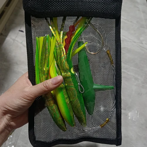 Imagen 2 del producto TEASER 203g 9 pulgadas TR007set gran juego pesca Trolling señuelo falda suave silicona atún señuelo agua salada suave calamar brillo Trolling cebo