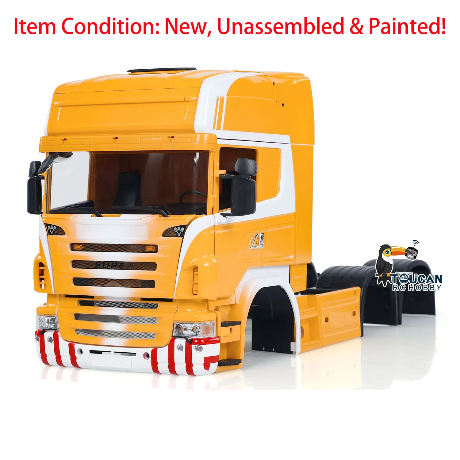 

RC 1/14 Plastic Cabin Car Shell High-roof Painted Kits for R620 Remote Control 6x6 6x4 Tractor Truck DIY Model RC Toy THZH1805