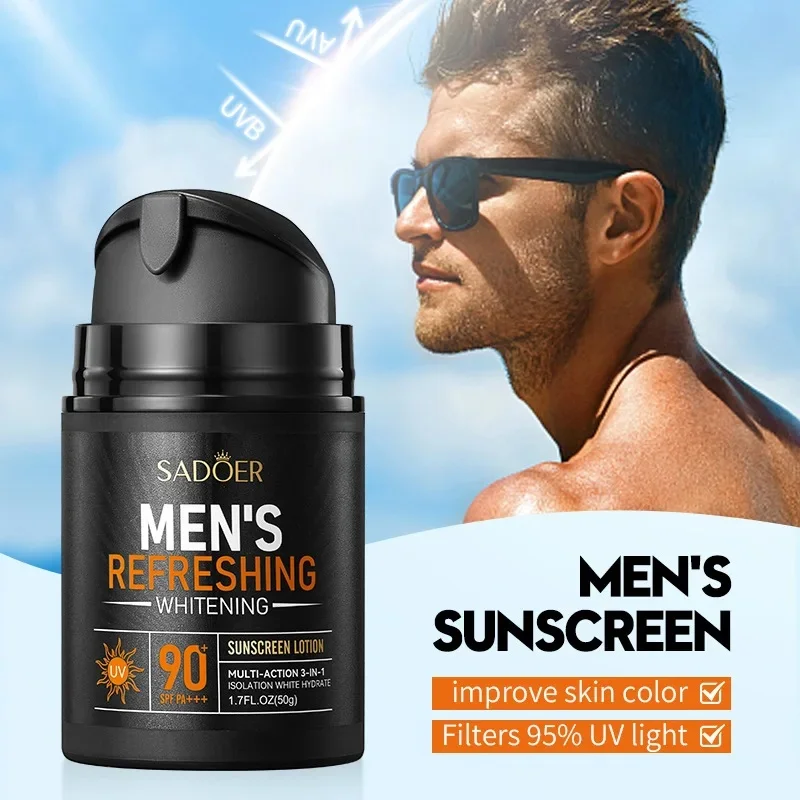 Men's Sunscreen for Face Neck Body Solar Blocker for Men Protector Solar UV Protection Moisturizing Man Sun Cream