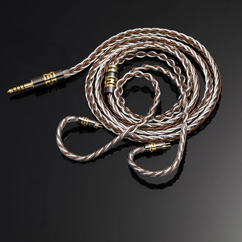 Lyre Acoustic 8-Core Zinc Copper Alloy Silver Plated Headphone Upgrade Cable 0.78mm Mmcx QDC 2.5/4.4mm Balanced Headphone Cable