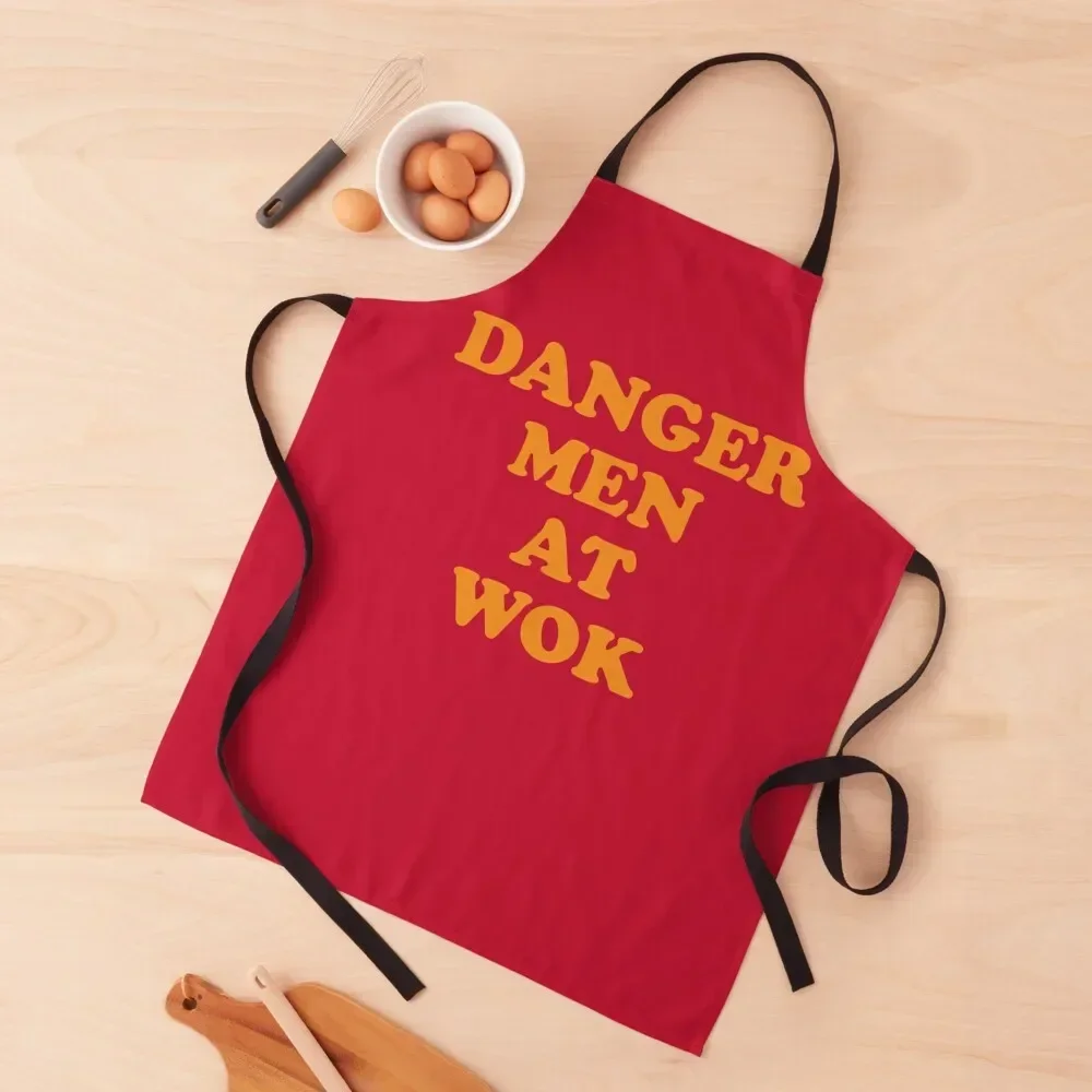 

Men at Wok, Danger Men at Work Pun Apron waiter Cooking Womens Dresses Apron