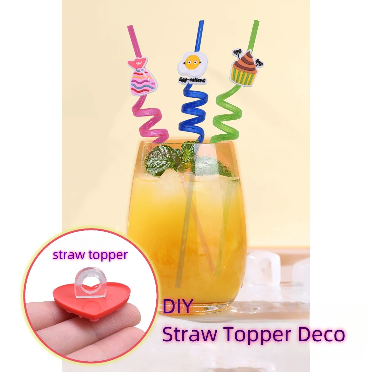 Straw Topper Pen Topper Decorations 6-8 mm straw charms topper for tumbers  20PCS