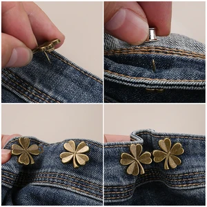 Adjustable jeans button with retractable buckle, tight waist, snap set button, pin, pants, skirts, 1/2 pair 6 Main Sales Botoes - №1