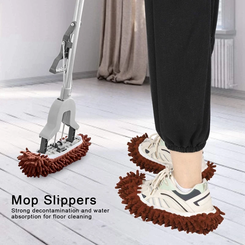 Chenille Mopping Shoe Covers, Lazy Shoe Covers, Mop Head Covers, Limpeza Shoe Covers, 10 Pcs