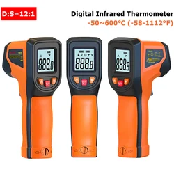 -50~600°C Cyfrowy termometr na podczerwień Laserowy miernik temperatury Bezdotykowy pirometr Imager Higrometr Czujnik podczerwieni Termometro