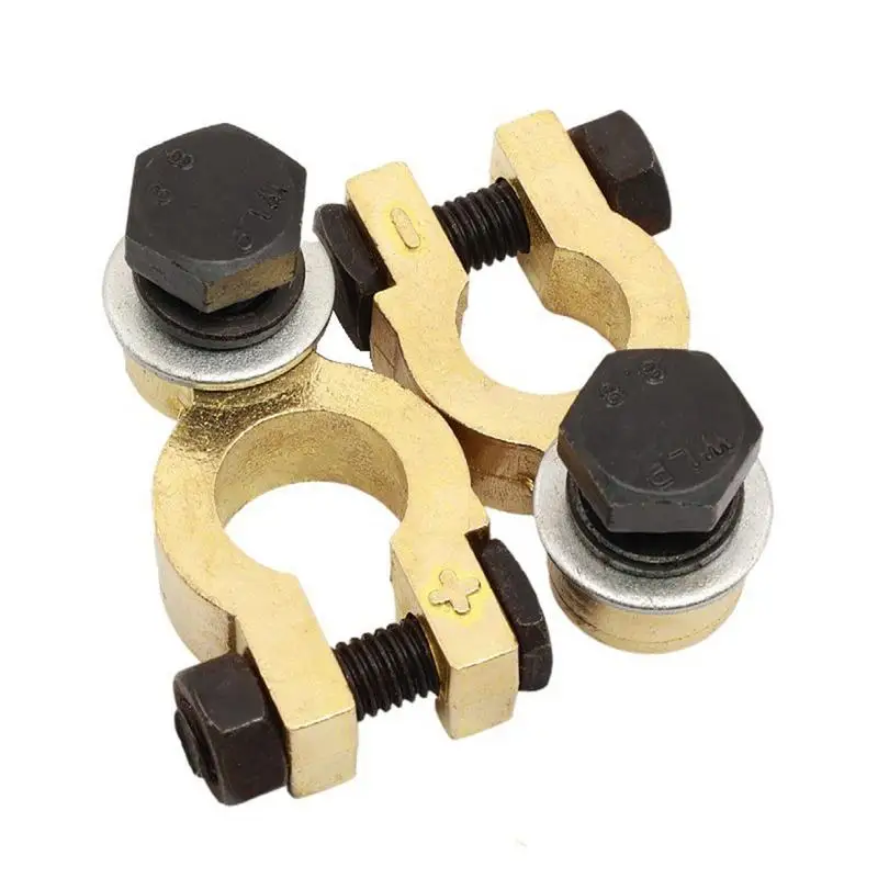 2Pcs Car Battery Pure Copper Chuck Corrosion Resistance Terminal Wire Cable Clamp Clip Electric Connector For Auto Accessories