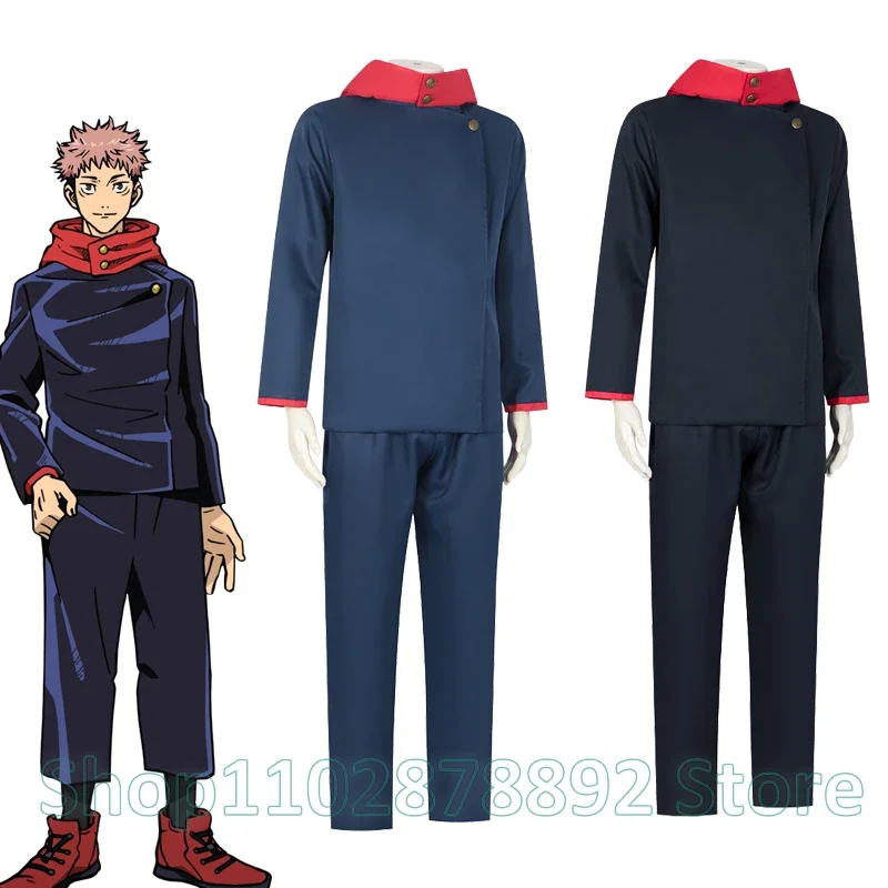 Itadori Yuji Cosplay Costume Uniforms Anime Cosplay Itadori Adult Kid Size Wig Halloween Party Event Mens Suit