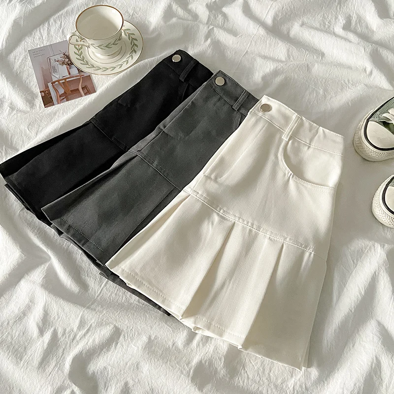 

High Waist A-Line Skirt Women's Design Sensation Small Crowd Spicy Girl Spring Autumn Short Skirt JK Summer Puffy