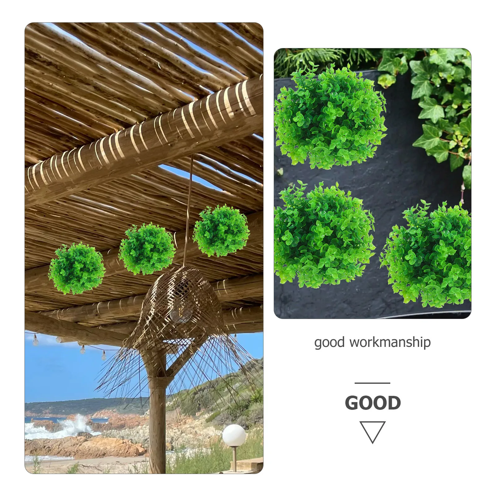 

Faux Eucalyptus Grass Topiary Ball Decorative Ceiling Hanging Ornament Artificial Plant Sphere for Home Garden Balcony Rustic