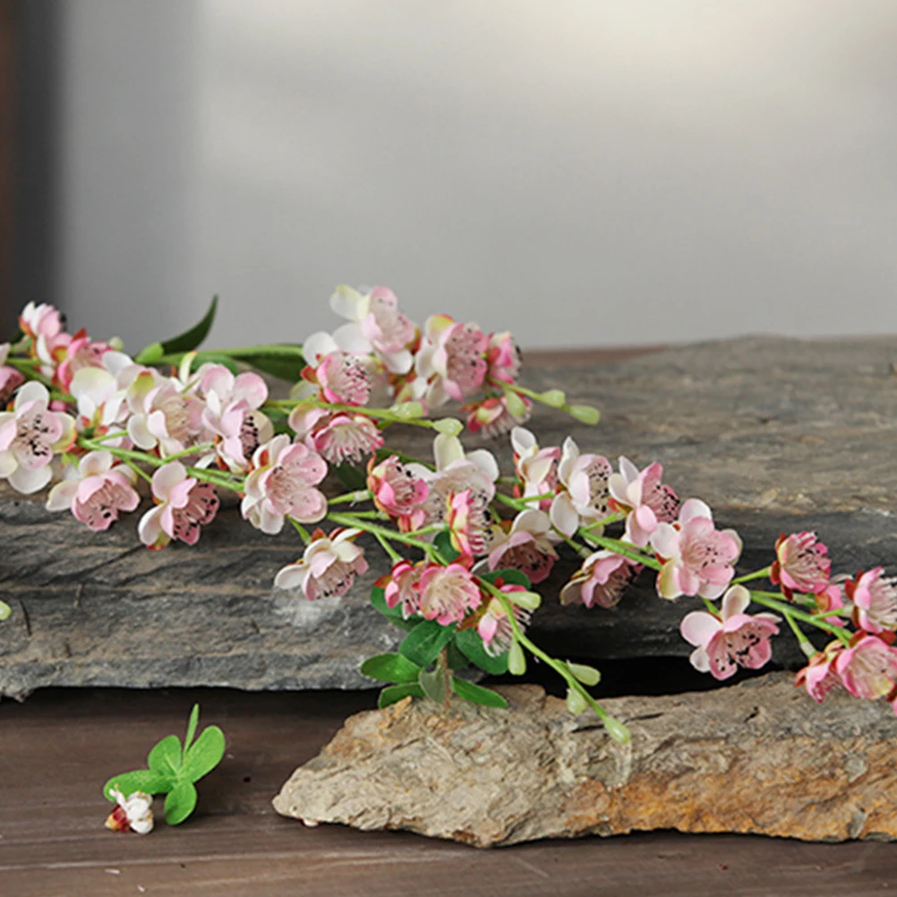 

5pcs Artificial Decorative Flowers Fall Cherry Blossom Kitchen Table Arrangement Plastic Centerpieces Party Flower Centerpieces