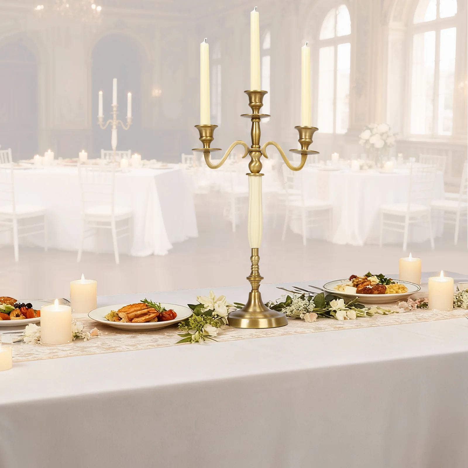 3/5 Heads Metal Candelabra Candlestick Candle Holder Wedding Event Candelabra for Wedding Dining Table Xmas Party Home Decor