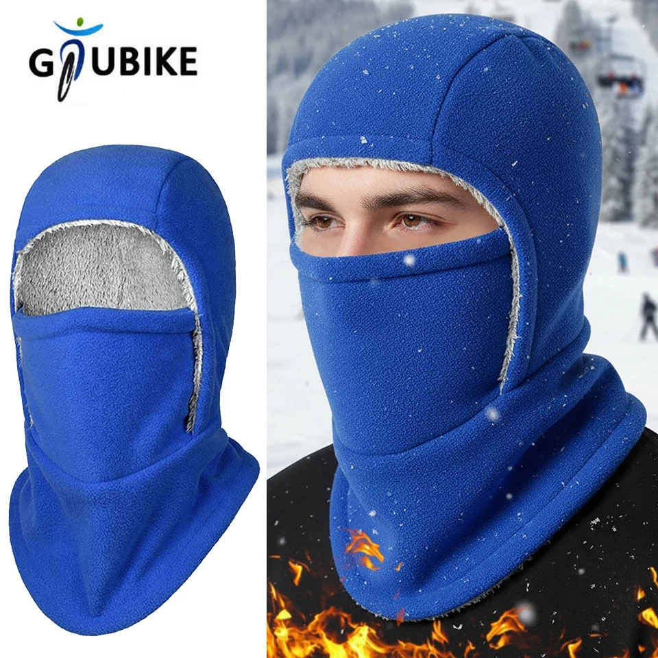 

GTUBIKE новая женская и мужская Балаклава с капюшоном на флисовой подкладке, зимняя шапка, теплая утолщенная крышка для лица для катания на лыжах на открытом воздухе, сноуборде