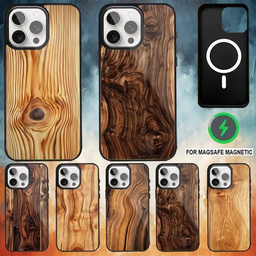 

N-Natural W-Wood-es Phone Case For iPhone17,16,15,14,13,12,11 Plus,Pro Max Magnetic Magsafe Wireless Charging