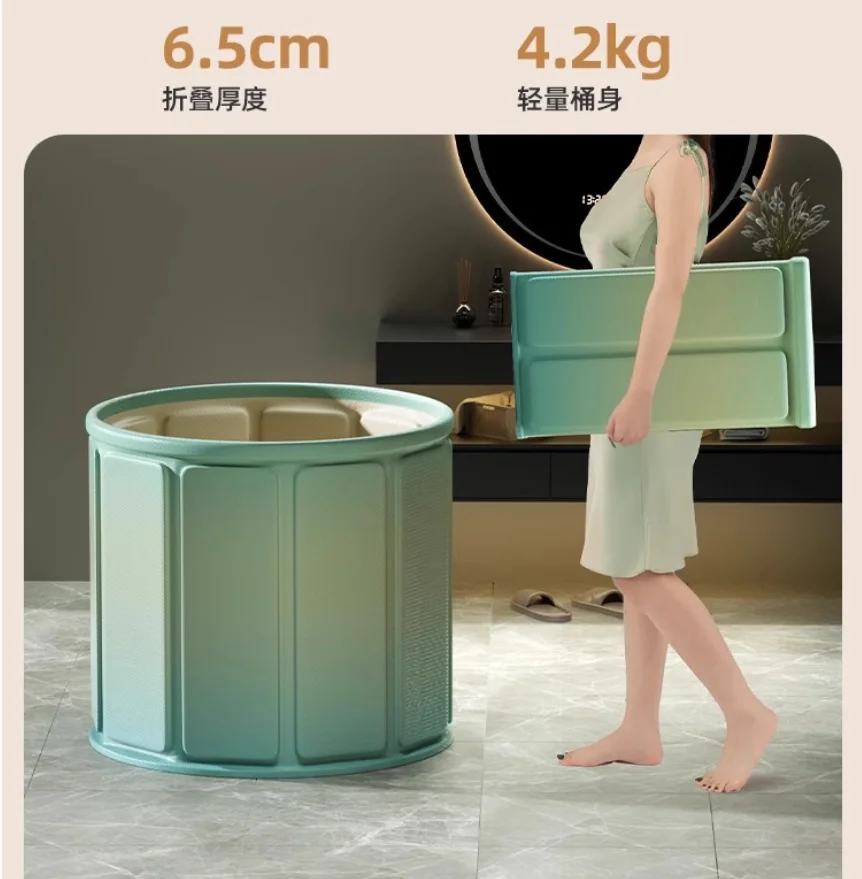 Bathing Bucket for Adults Foldable Household Shower Bucket for Sitting Full Body Soaking Baby Swimming Pool