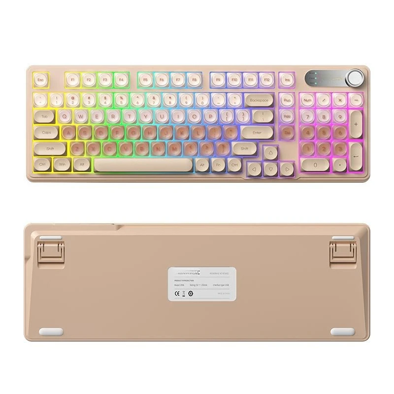 High-value Shuangpin skin tone foundation wireless bluetooth keyboard girls mechanical feel keyboard