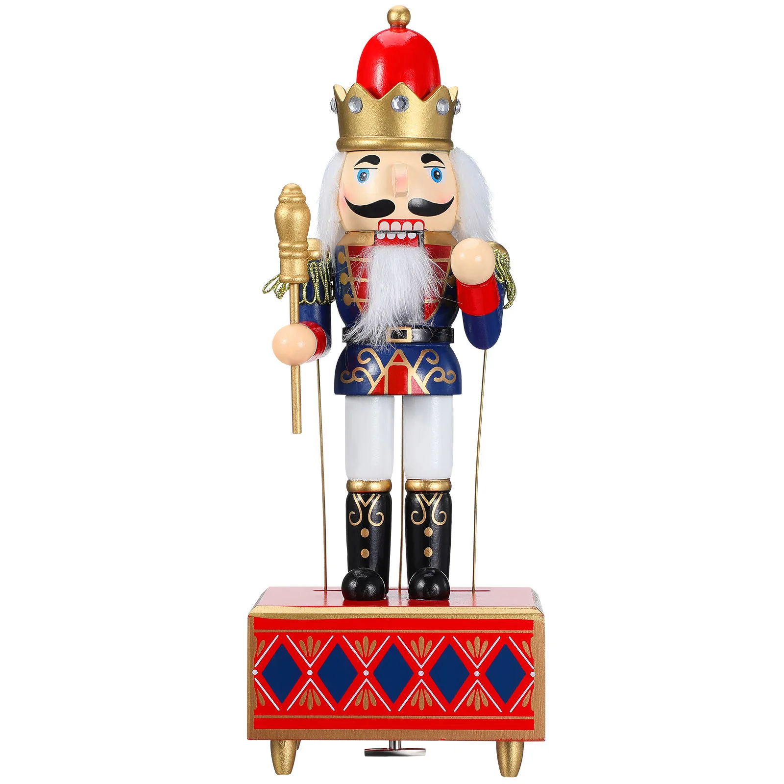 

Wood Nutcracker Music Box Adornment Xmas Gift Christmas Music Boxes Decor for Room Desk Cabinet Holiday Party Decoration