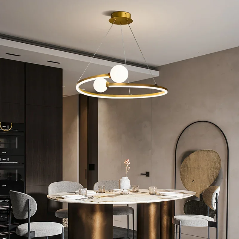 

Nordic Circular LED Pendant Lights for Living Dining Room Kitchen Food Tables Chandelier Home Decor Hanging Light Fixture