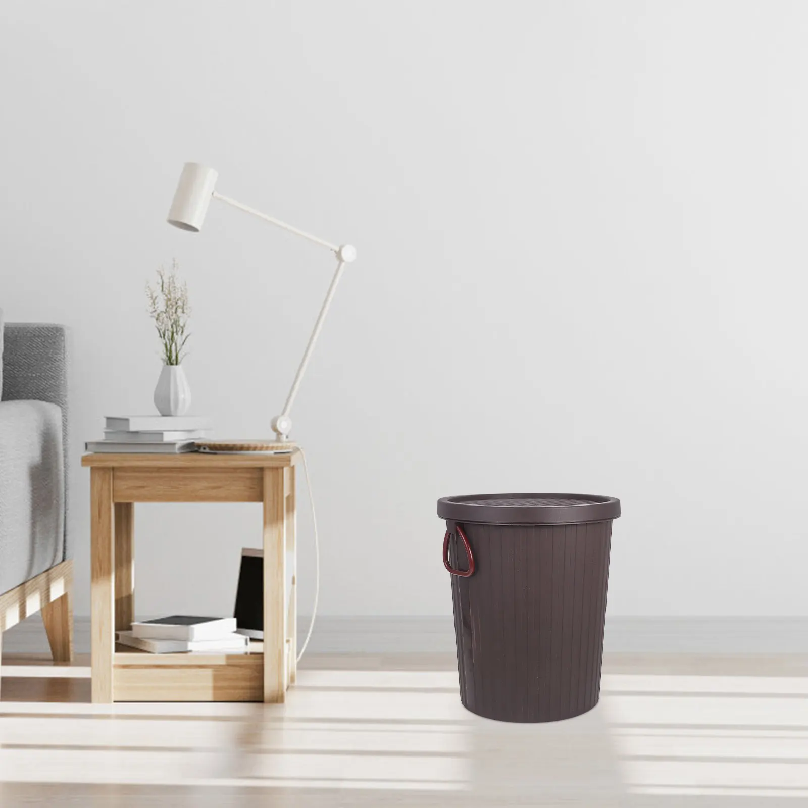 

Tea Dregs Trash Can Thickened PP Material Living Room Kitchen Bathroom Garbage Can Swing Lid Small Plastic Household Use