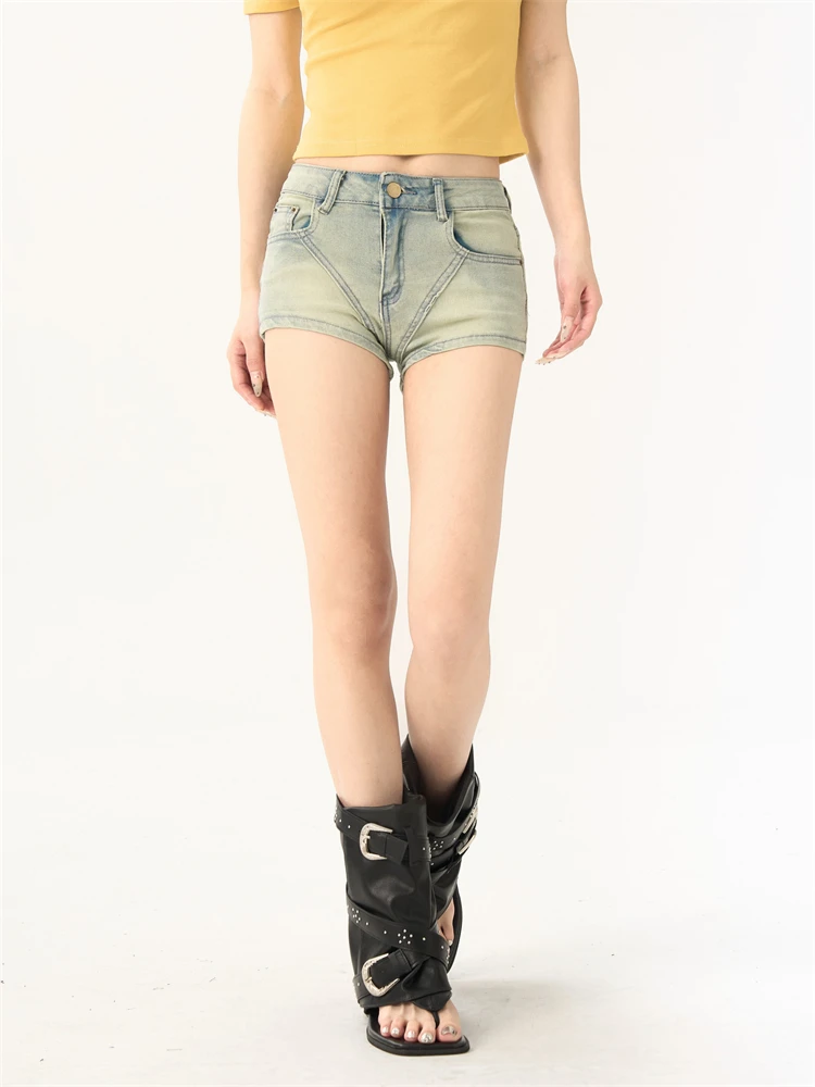 夏の女性のヴィンテージスリムデニムショーツハイウエストショートジーンズファッション女性カジュアルセクシーなストリートスタイルミニパンツ