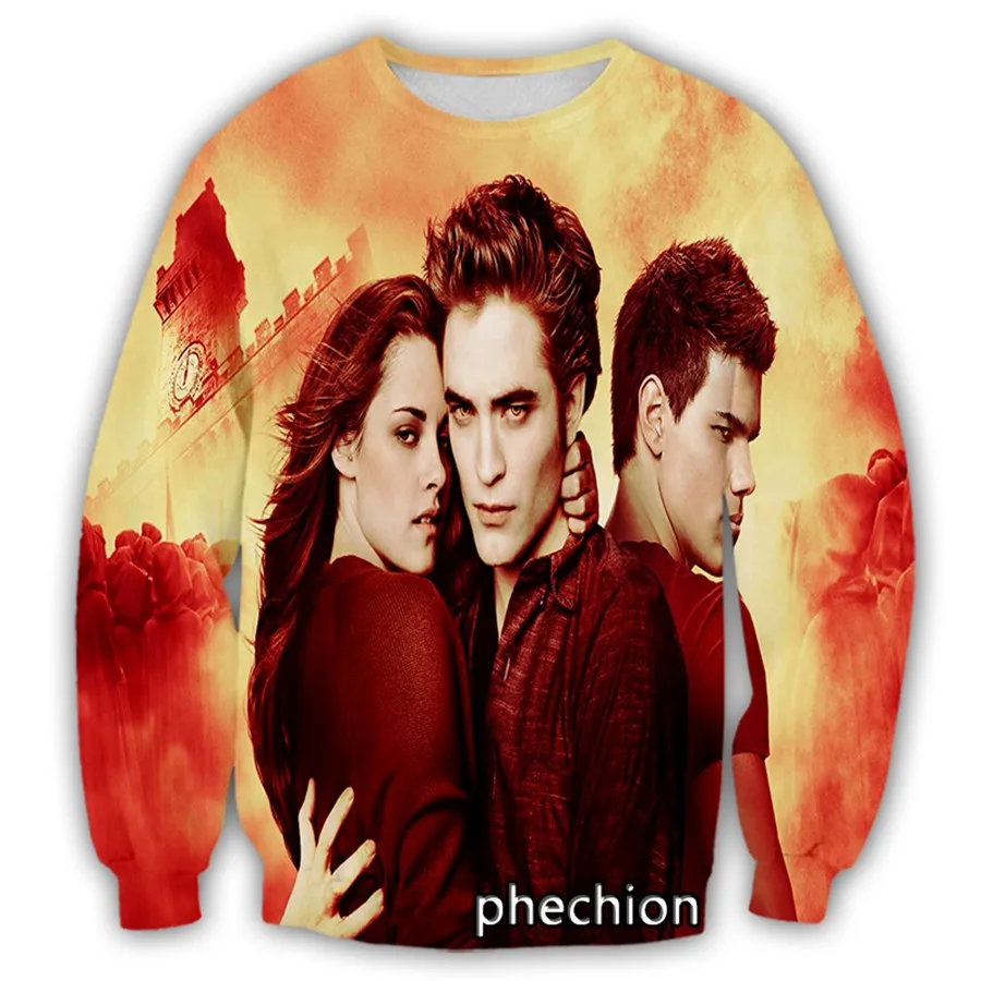 phechion New Fashion Men/Women The Twilight Saga 3D Printed Long Sleeve Sweatshirts Casual Sport Streetwear Clothing Tops S67