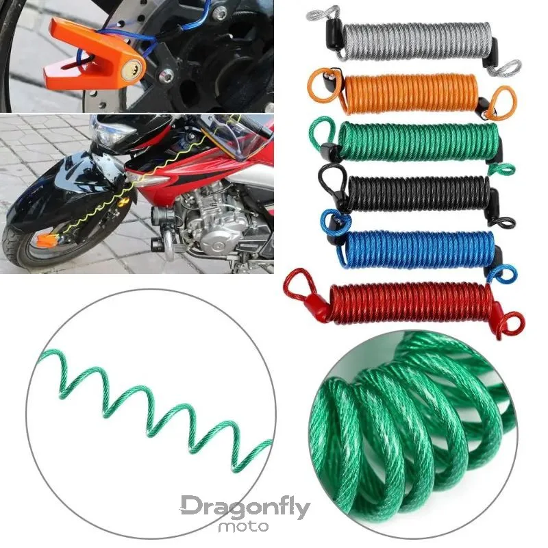

150cm Alarm Disc Lock Security Spring Reminder Cable Bike Motorcycle Scooter