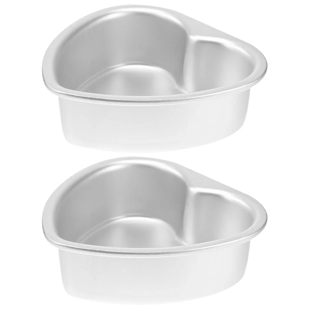 

2 Pcs Cake Molds Aluminum Alloy Easy Demold Mini Baking Pans Perfect Heart Cake Pans Sets For Baking for Daily Use