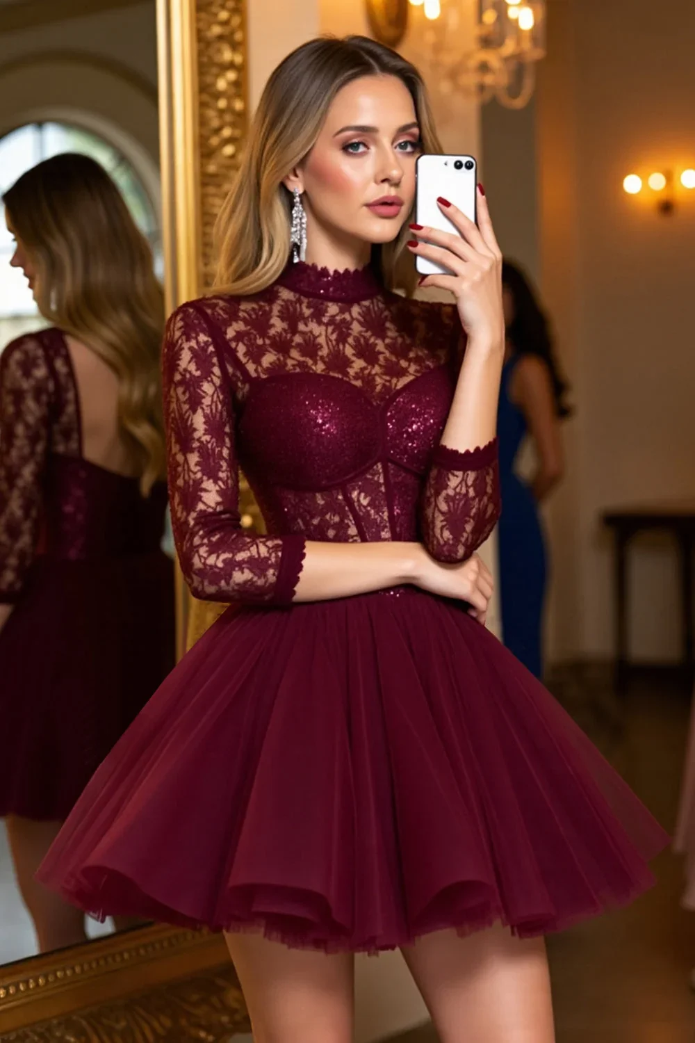 High Quality Customized High Collar Lace A-line Backless Vestidos Elegantes Para Mujer Para Una Boda Платье Корейский Стиль 원피스