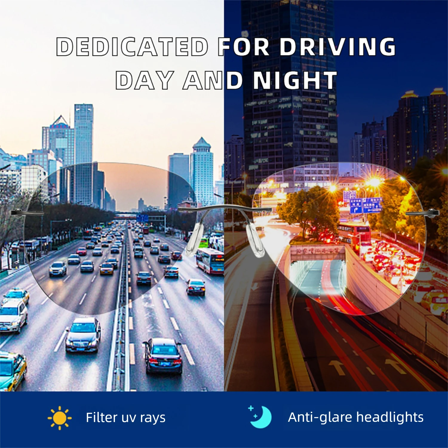 CAPONI Rimless Avation Sun Glasses For Men Discoloration Driving Fishing Polarized Sunglasses Light Weight Shades Male BS7466 #4