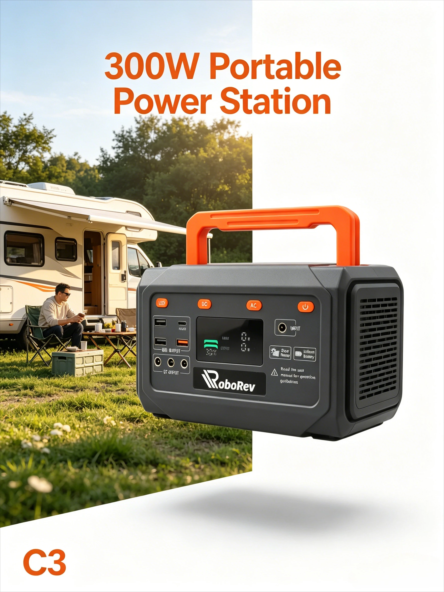 Outdoor Power Bank With Ac Outlet - 1 PC 300W Portable Power Station,