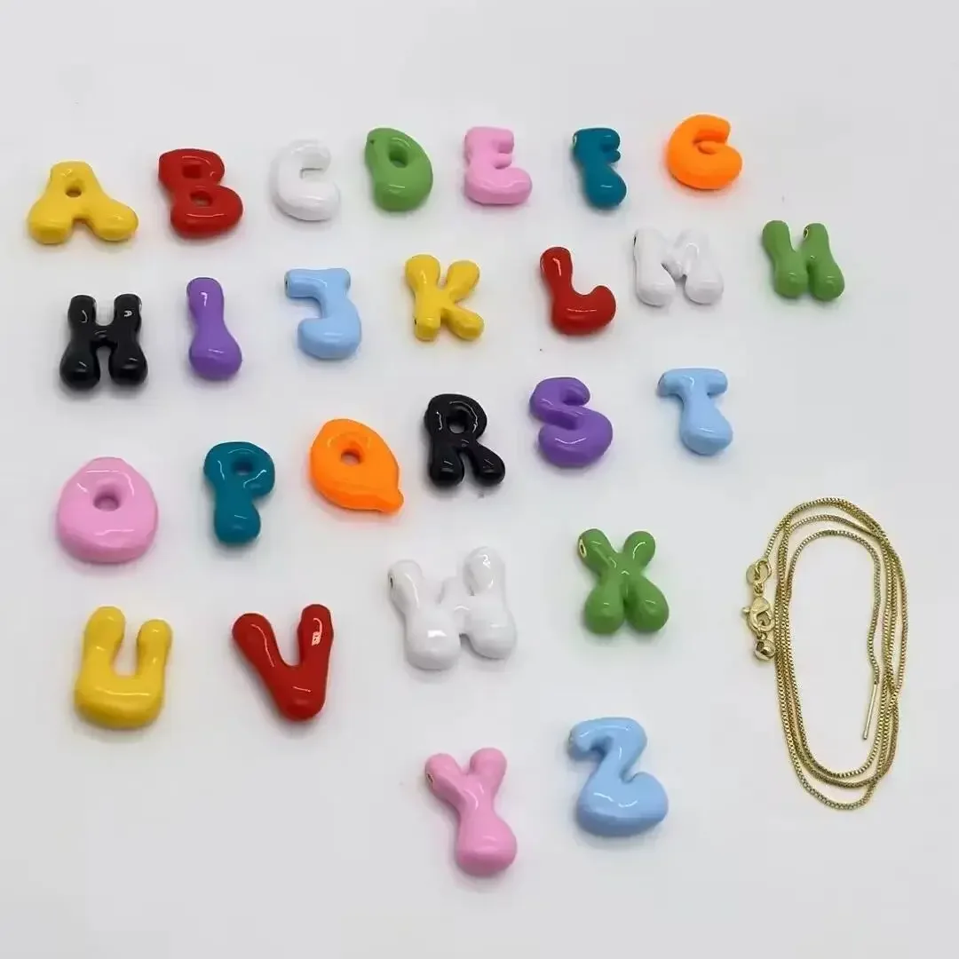 

10Pcs Trendy Plated Colorful Enamel Charm Pendant,Plated A-Z 26 Letter Colorful Enamel Component,Jewelry Making Accessory