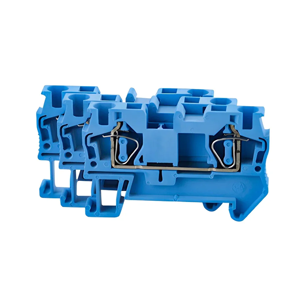 Din Rail Terminal Block 10Pcs ST-4 Connectors Return Pull Type Spring Electrical Wiring Connection Terminal Blocks Screwless ST4