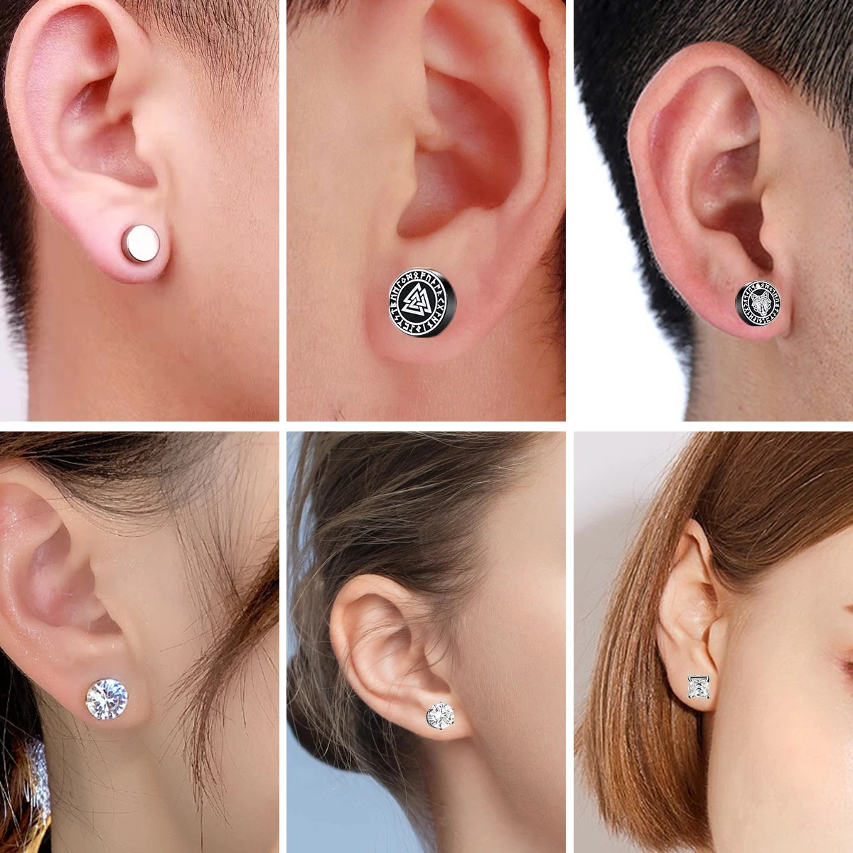 Fashion Crystal Magnetic Clip Ear Stud Non Piercing Earrings Fake Earrings for Men Women Jewelry Gifts