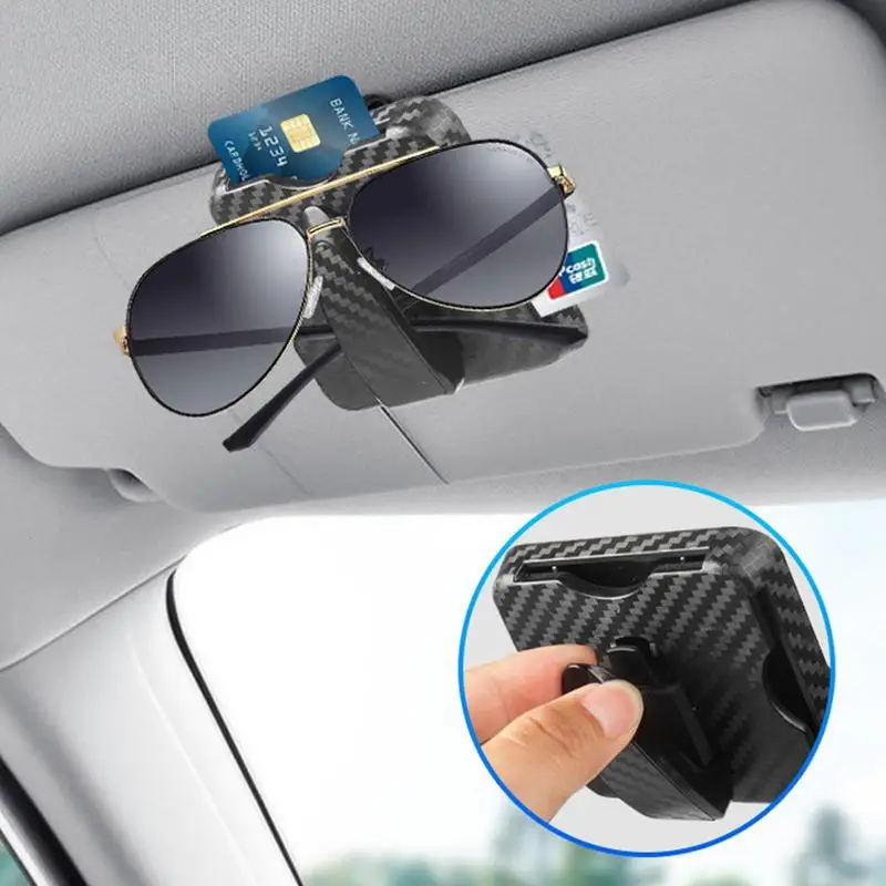 Sunglass Holder For Car Sunglasses Holder Car Visor Clip Ticket Card Clip Car Visor Accessories Eyeglasses Mount For Easy Access