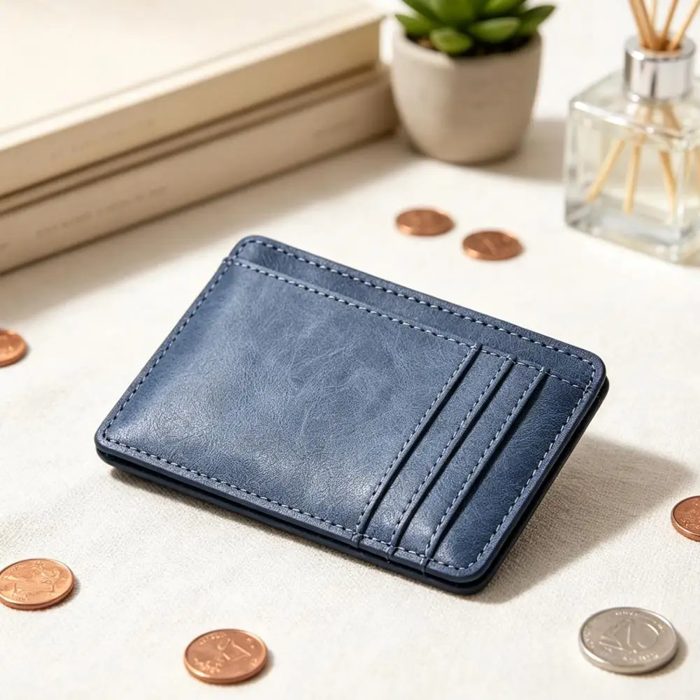 Slim Card Holder for Men, Minimalist Credit Card Holder with ID Window,Pocket Wallet for Business Cards Bank Cards