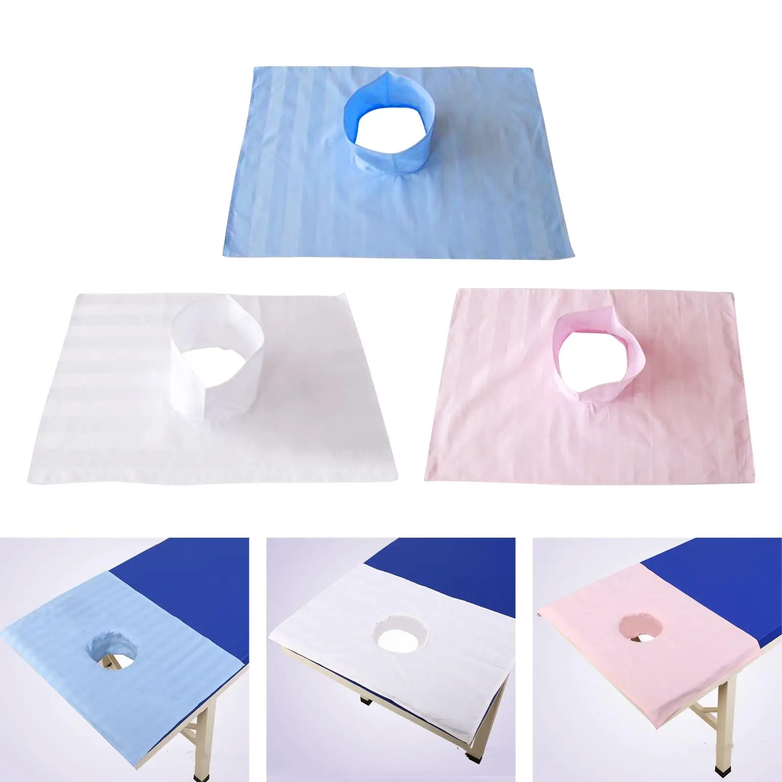 Massage Table Sheet with Face Breath Hole, Cotton Massage Bed Sheet, Reusable,