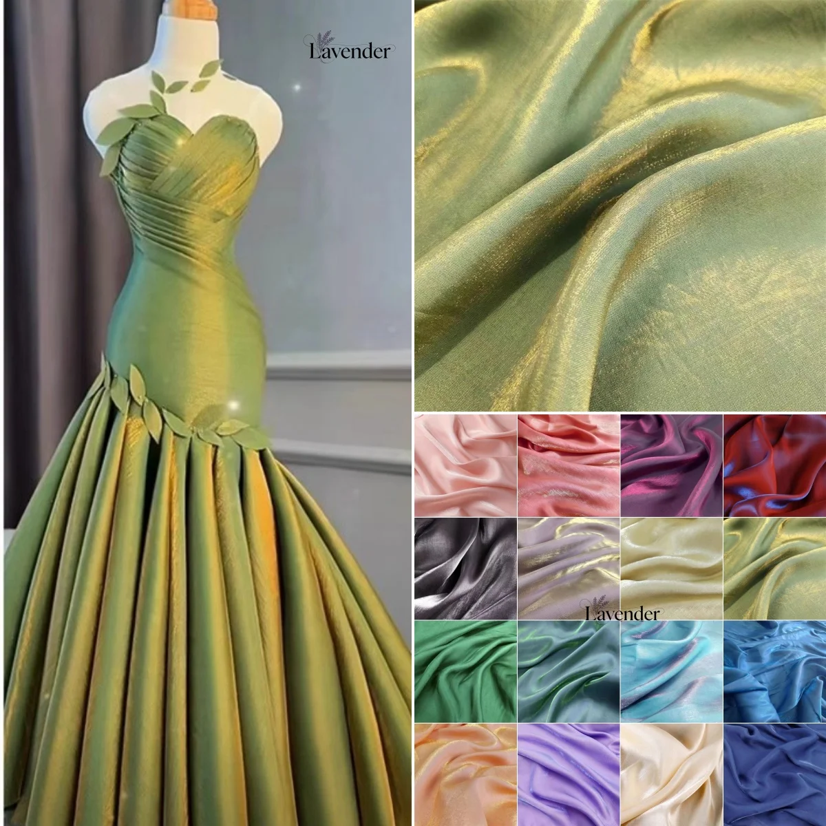 Colorful mermaid silk forging fabric gradient soft fabric sewing shirt evening dress design background decoration fabric