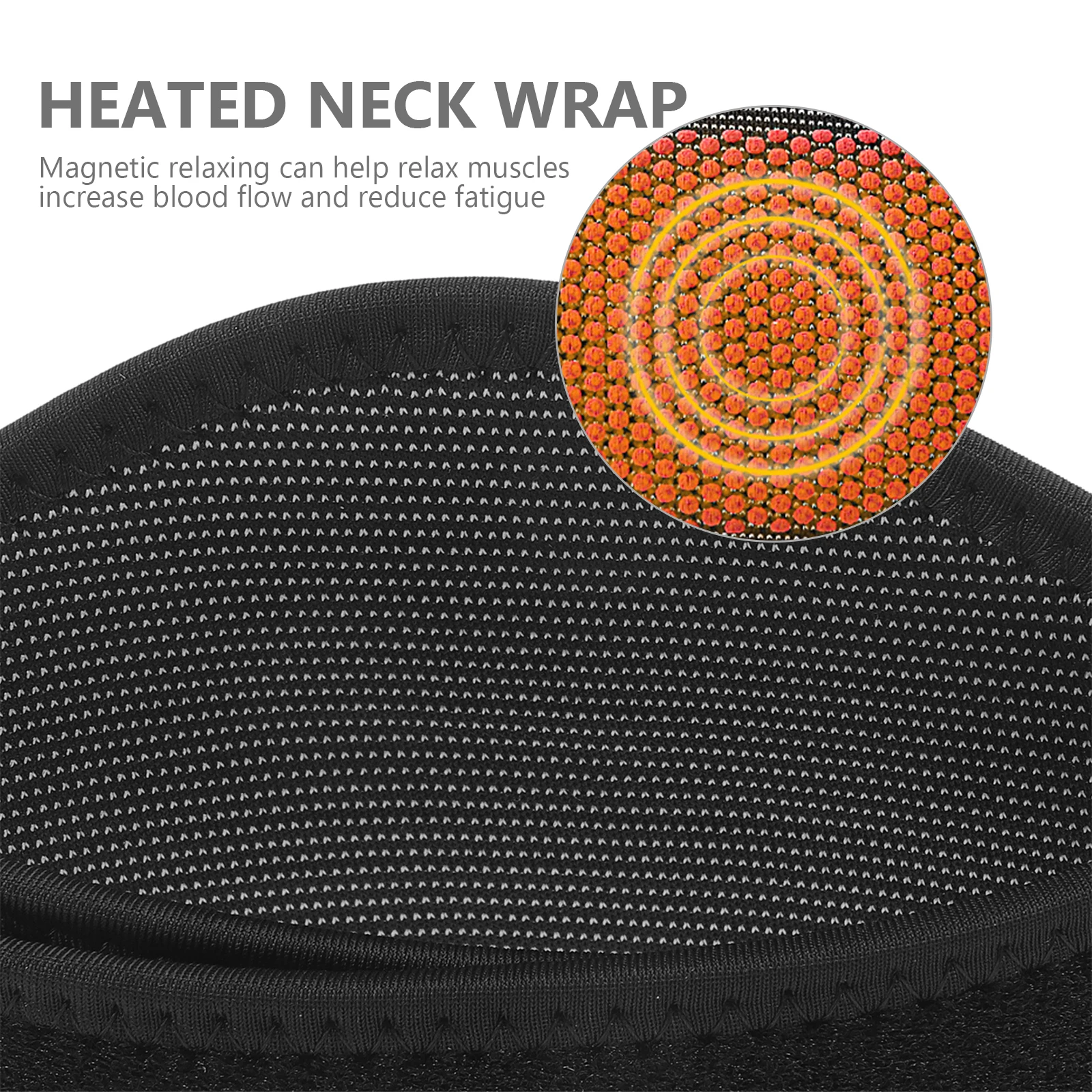 

Magnetic Fiber Neck Band Black Heated Guard for Adults Lightweight Travel Relaxing Muscle Ache Massager Unisex Protective