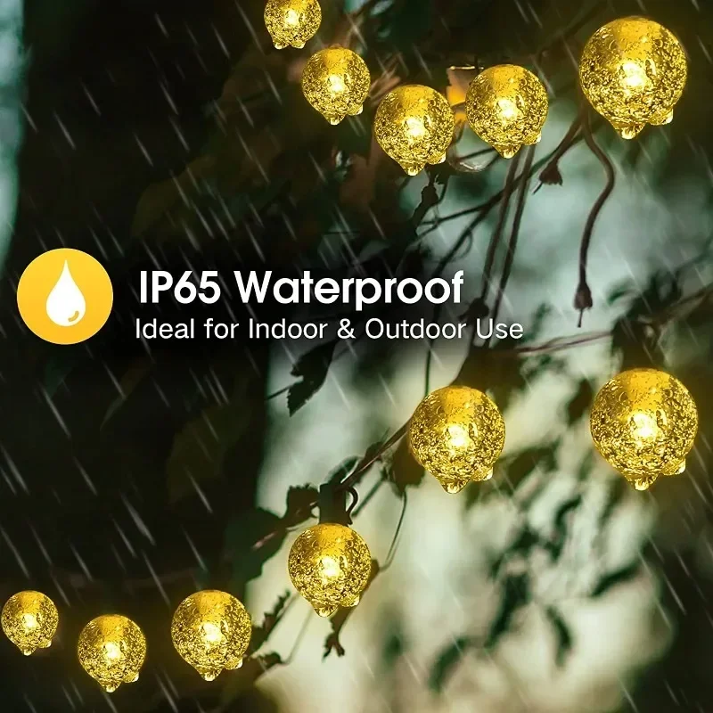 8 Modes Solar Crystal Lights Fairy Bubble Balls Lights Waterproof Outdoor Solar for Garden Weddin Christmas Summer Decoratio