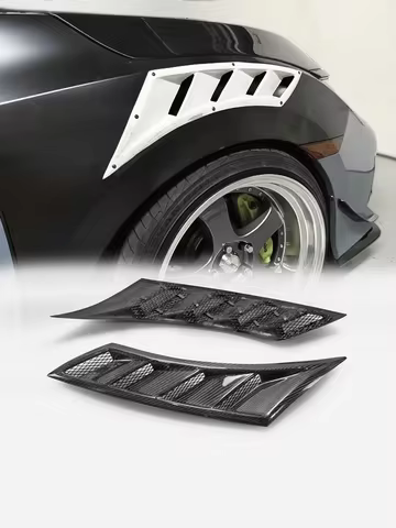 Car-styling For Honda Civic Type R FK8 FK7 EPA Style Carbon Fiber Glass Front Fender Vent Trim For FK7 FK8 FRP Air Intake Duct