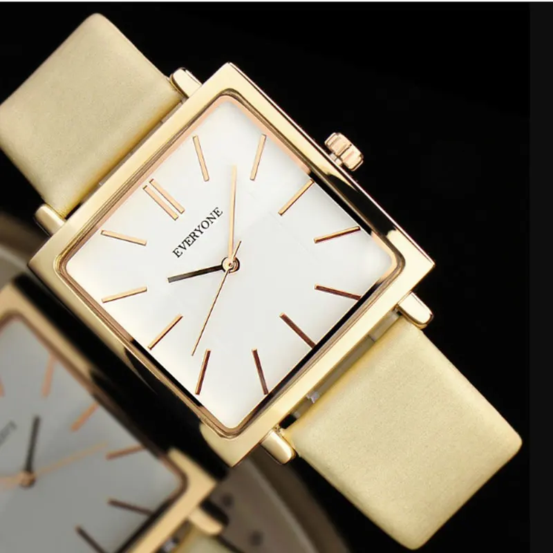 

Women's Square Large Dial Fashion Waterproof Quartz Watch Simple Real Belt Luminous Non Mechanical Female Student Watch