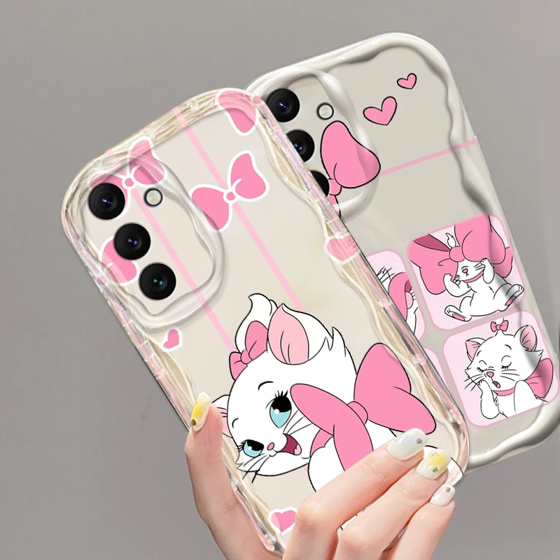 Disney Aristocats Marie Cat For Samsung A55 A54 A53 A52 A35 A34 A33 A32 A25 A24 A23 A22 A21S A15 A13 A14 5G Wave Oil Cover