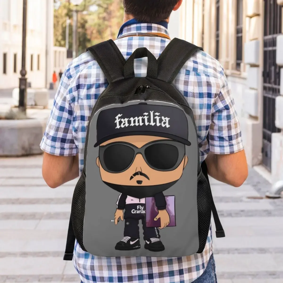 Custom Spanish Rapper Rock Dellafuente Laptop Backpack Women Men Basic Bookbag for College School Student Bag