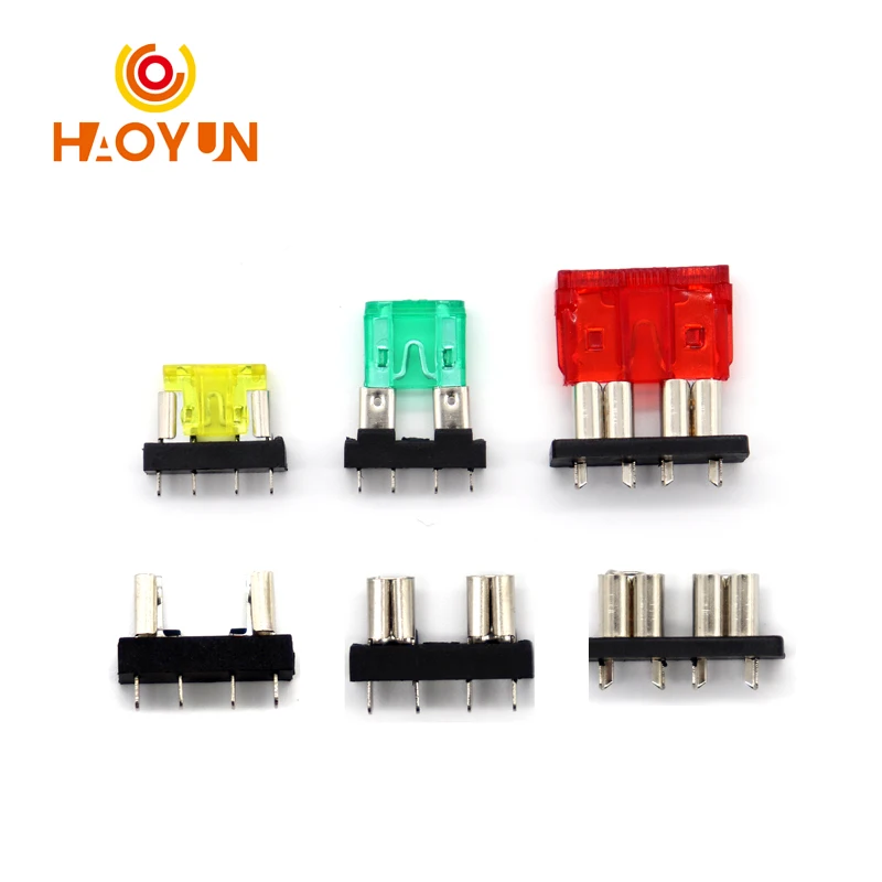 【10PCS】Medium Mini Small Fuse Holder PCB Board with Car Blade Fuses 10A for Auto Automotive PCB Board Safety clip Insertion Type