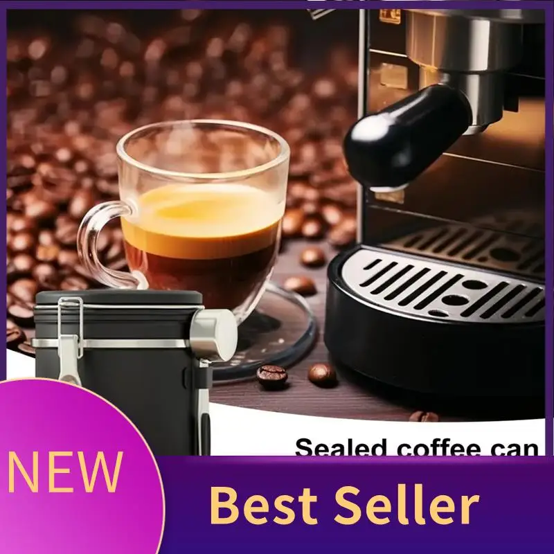 ABLU-1800ML Stainless Steel Coffee Canister Airtight Container With Date Tracker Measuring Spoon Freshness Lock Kitchen
