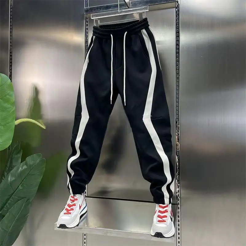 

Men’s Soft Casual Jogger Pants 2026 Breathable Tapered Bottom All Match Striped Pattern Loose for Gym Travel Everyday Outfits