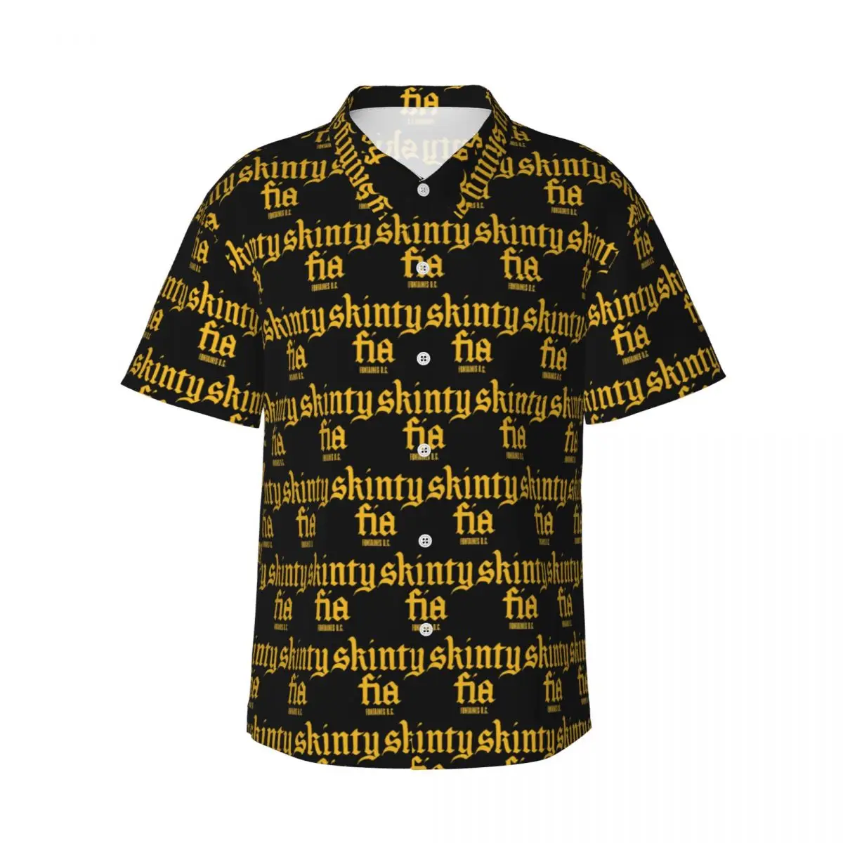

Fontaines DC Merch Skinty Fia Мужские рубашки Гавайская рубашка с коротким рукавом Повседневные топы на пуговицах для летнего пляжа