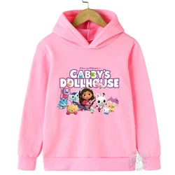 Kids Gabby Cats Hoodie Preschool Gabby Doll House Clothing Boys' Baby Long sleeved Sweatshirt 2023 Winter Children's Wear