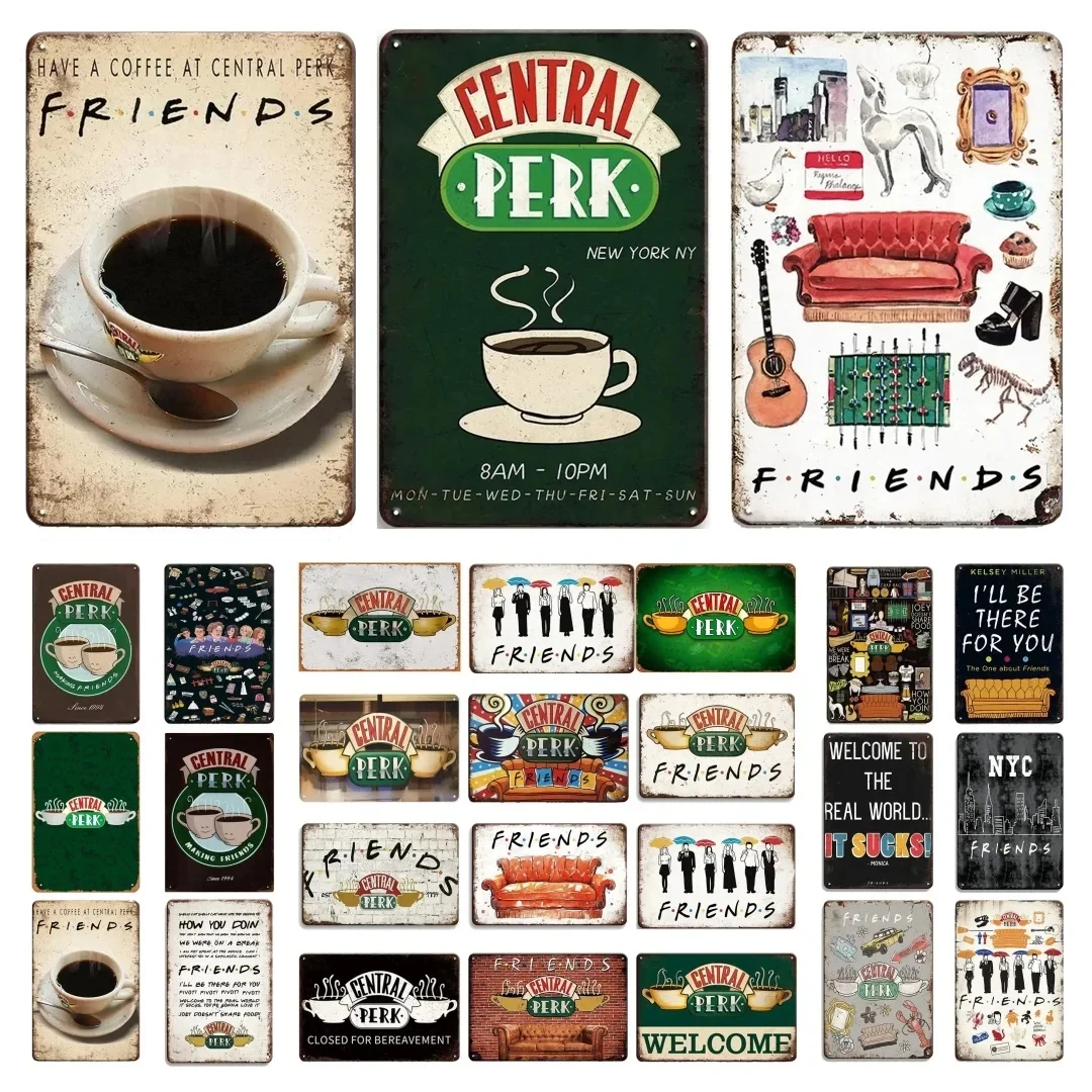 ترحيب سنترال بيرك فريند ملصق معدني لوحة خمر القهوة تين تسجيل مقهى بار متجر الجدار الديكور علامات الحديد الكلاسيكية صدئ